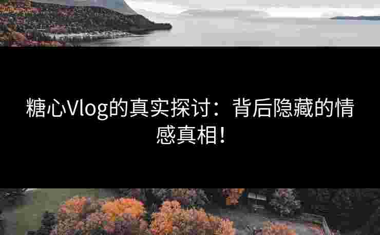 糖心Vlog的真实探讨：背后隐藏的情感真相！