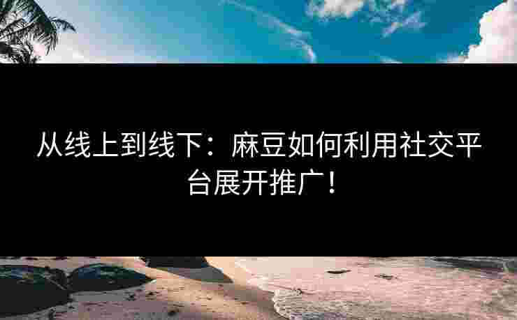 从线上到线下：麻豆如何利用社交平台展开推广！